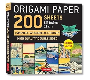 Origami Paper 200 sheets Japanese Woodblock Prints 8 1/4": Extra Large Tuttle Origami Paper: Double Sided Origami Sheets Printed with 12 Different Prints (Instructions for 6 Projects Included)
