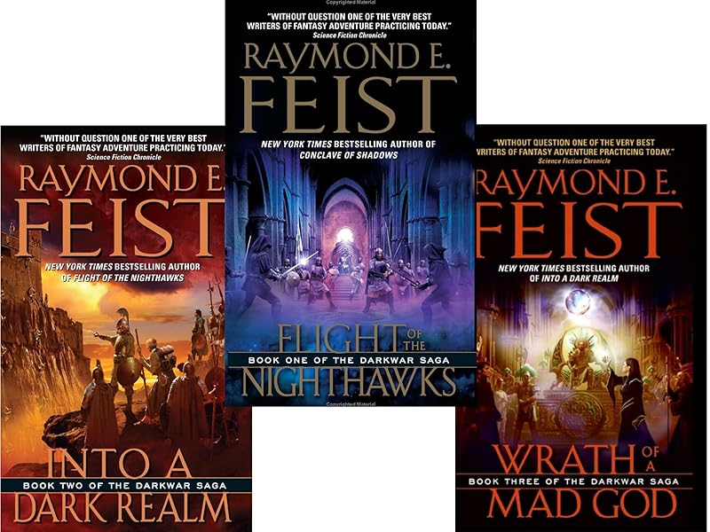 Darkwar Saga: Flight of the Nighthawks, Into a Dark Realm, Wrath of a Mad God (3 Volumes) by Christopher Whitcomb