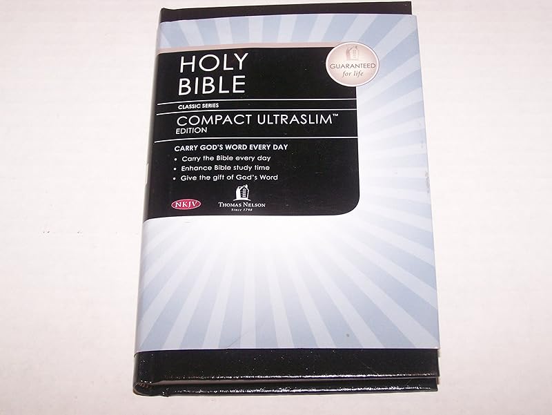 Holy Bible: New King James Version Compact UltraSlim Black Hardcover by Thomas Nelson Publishers