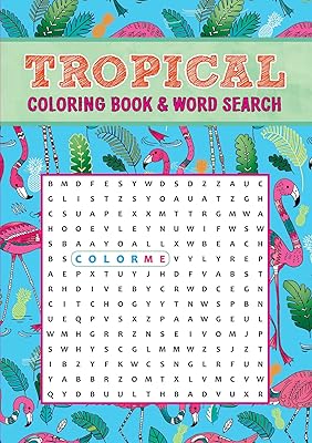 Tropical Coloring Book & Word Search