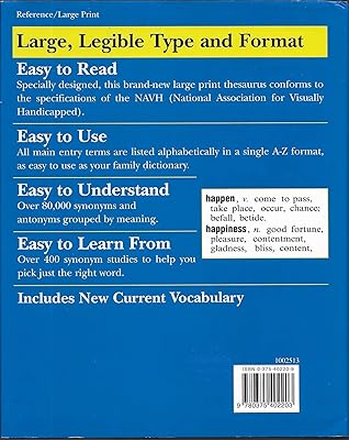 Random House Webster's Large Print Thesaurus