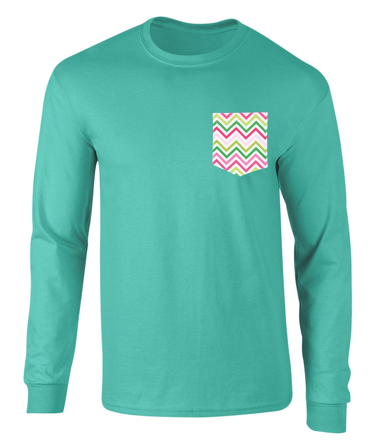 

Fashion Greek Unisex Long Sleeve T Shirt with Preppy Lady Pocket