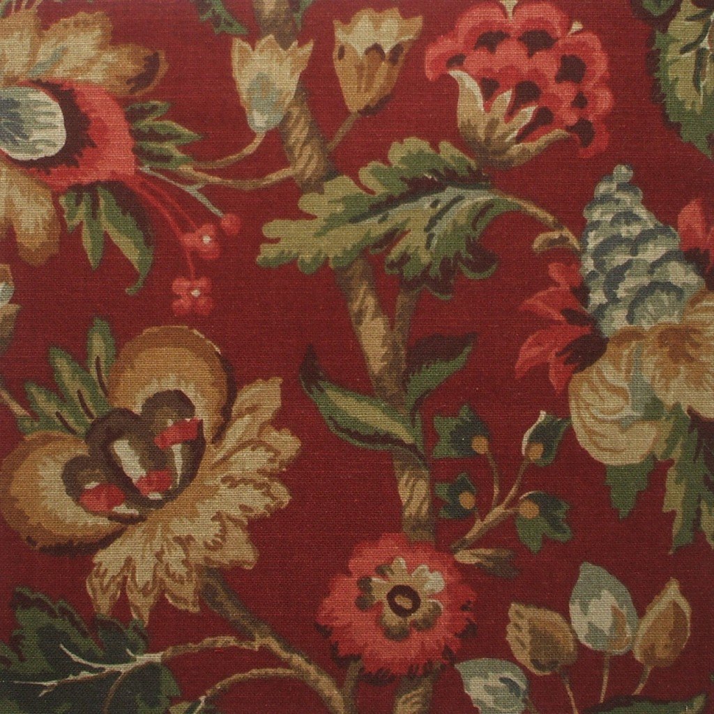 

Elizabeth Floral Cardinal Red Gold 84" Rod Pocket Curtain Panels Pair, Cotton