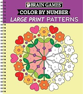 Brain Games - Color by Number - Large Print: Patterns (Stress Free Coloring Book) by Publications International Ltd.