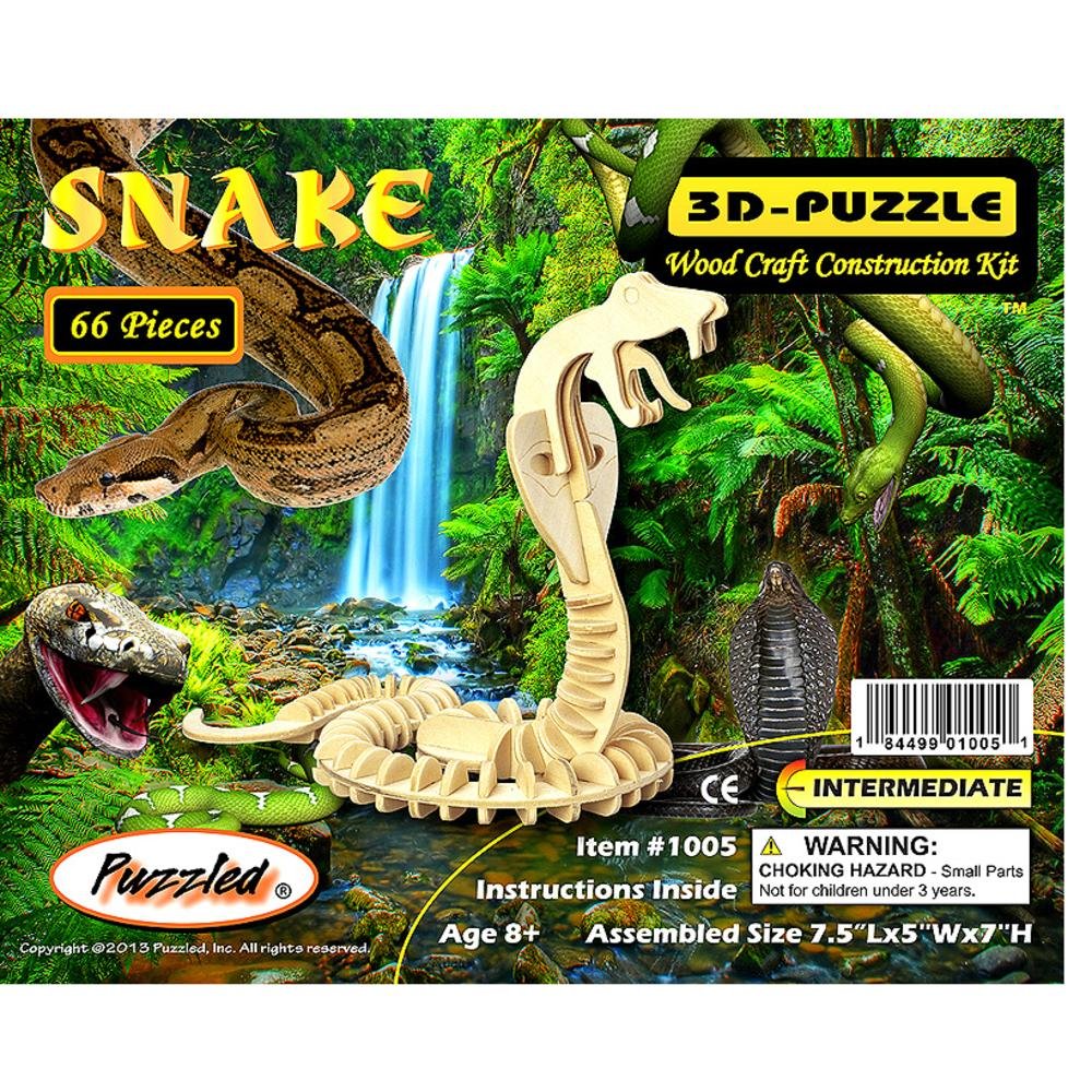 

Snake - 3D Jigsaw Woodcraft Kit Wooden Puzzle