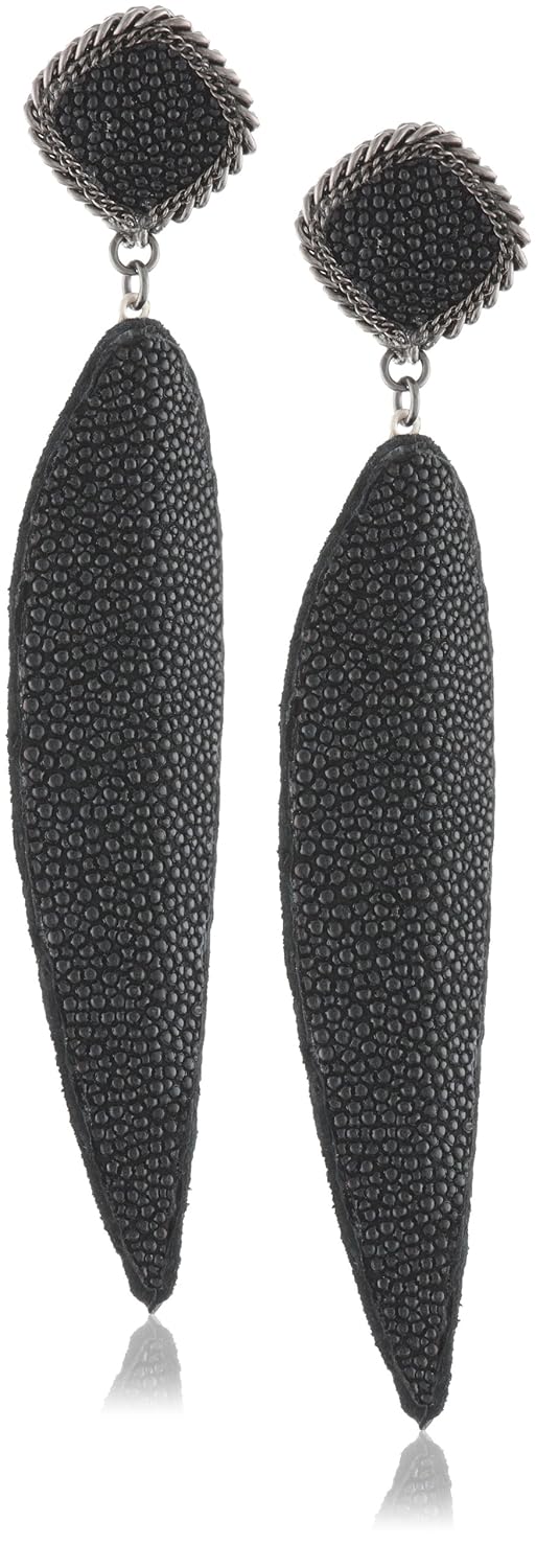 annie hammer jewelry black sting ray leather earrings