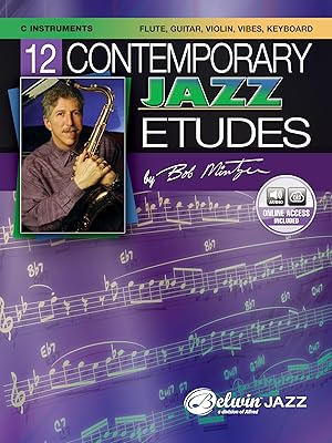 12 Contemporary Jazz Etudes: C Instruments (Flute, Guitar, Vibes, Violin), Book & Online Audio