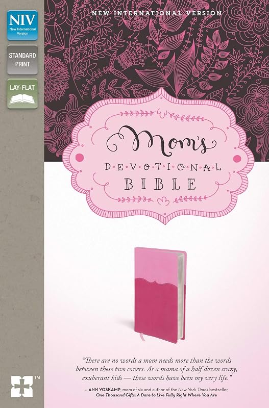 NIV, Mom's Devotional Bible, Leathersoft, Pink by Elisa Morgan