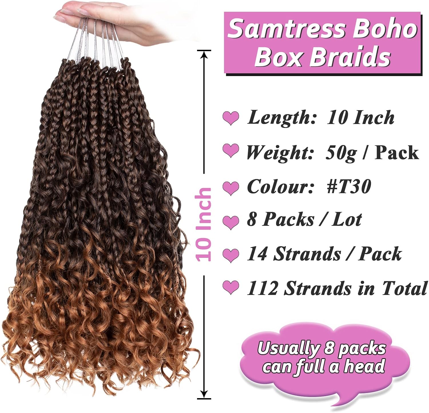 30 Inch Crochet Box Braids 8 Packs Black Goddess Box Braids Crochet Hair Bohomian Box Braids Crochet Hair Synthetic Braiding Hair Extensions_voghion.com