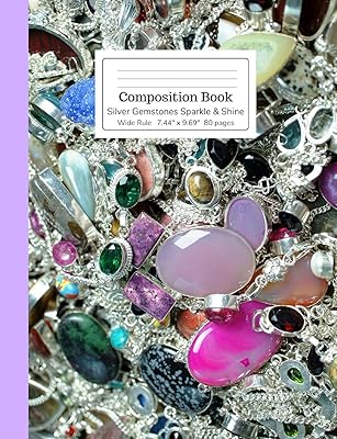 Composition Book Silver Gemstones Sparkle & Shine Wide Rule (Sparkly Composition Books)