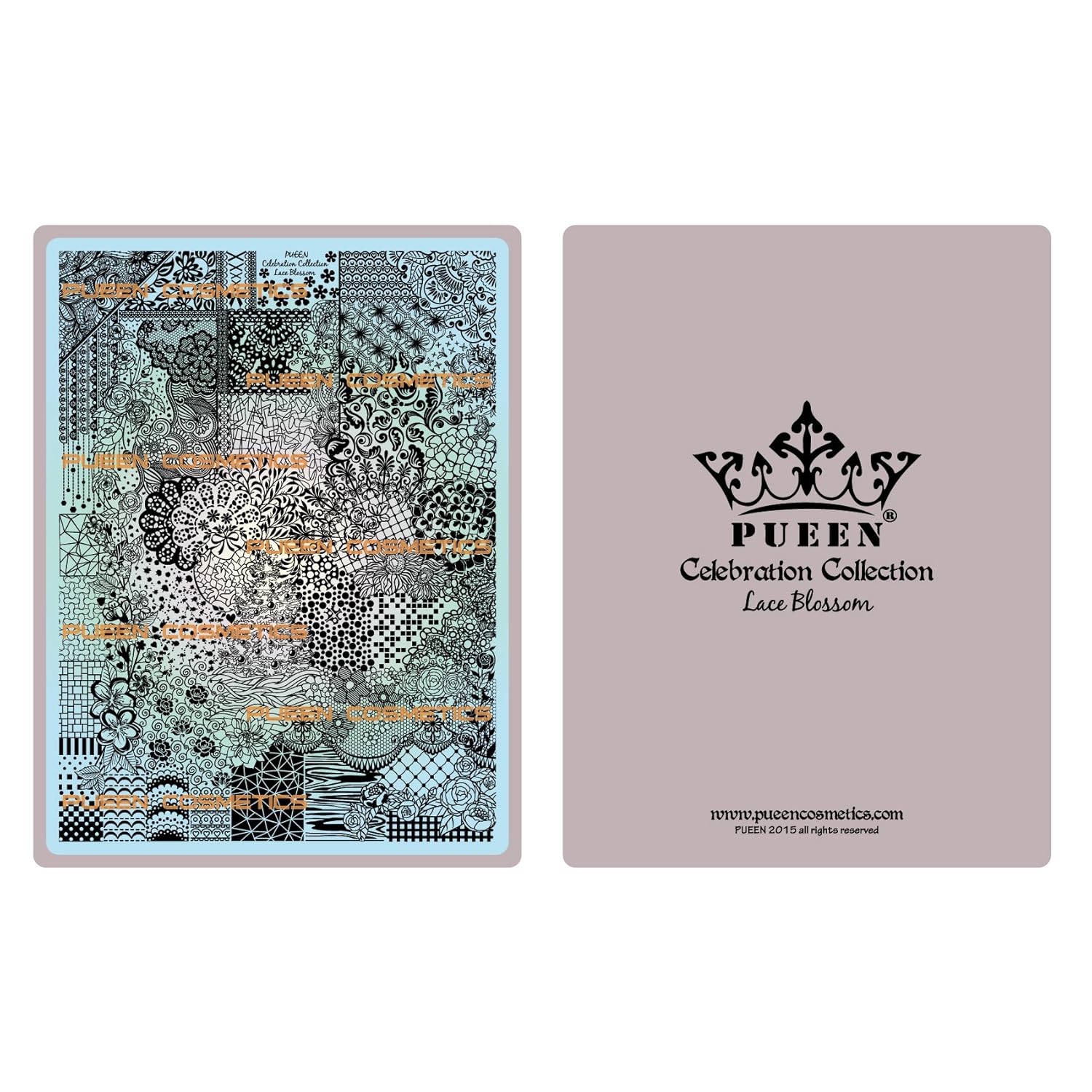 

PUEEN 2015 Nail Art Stamping Plate Celebration Collection - LACE BLOSSOM - NEW INVENTION Super Size All You Can Stamp Full Size Stamping Image Plates Manicure DIY (Infinite Images With Your Creativity)-BH000475