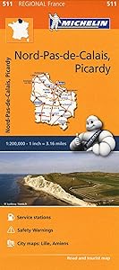 Michelin Regional Maps: France: Nord-Pas-de-Calais, Picardy Map 511