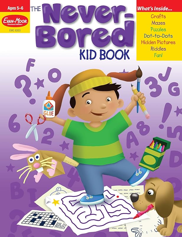 The Never-Bored Kid Book, Ages 5-6 by Evan-Moor Educational Publishers