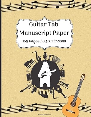 Guitarist Tab manuscript paper: Guitar Tab Notebook with Music Paper Sheet for Guitarist and Musicians Perfect to Keep Track of your Melodic Notes - Wide Staff Tab 8.5 x 11 inches