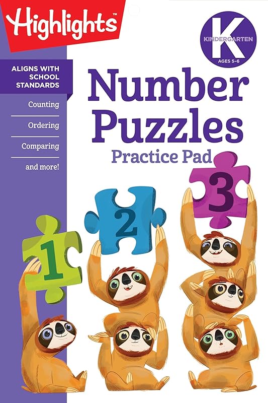 Kindergarten Number Puzzles (Highlights Learn on the Go Practice Pads) by Highlights Learning