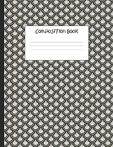 Composition Book: Silver Mermaid Scales, 200 Pages, College Ruled (7.44" x 9.69")