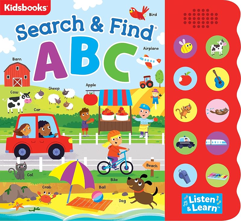 Search & Find: ABC Sound Book-With 10 Fun-to-Press Buttons, a Perfect Fun-Filled Way to Introduce Children to the Alphabet (Search & Find 10-Button Sound Book) by Kidsbooks Publishing