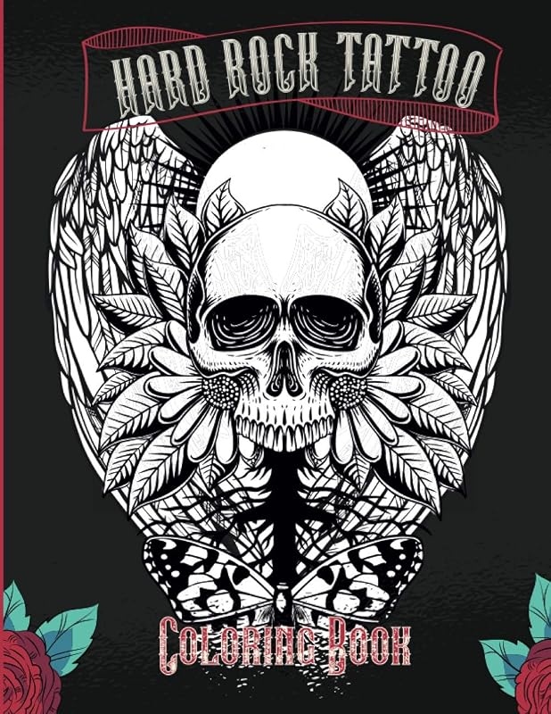 Hard Rock Tattoo: Adult Coloring Book with Skulls art by Anna Levi