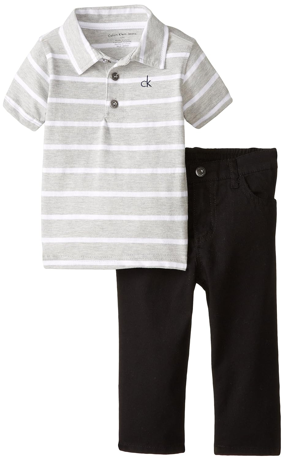 

Calvin Klein Baby Boys' Gray Polo with Blue Pants