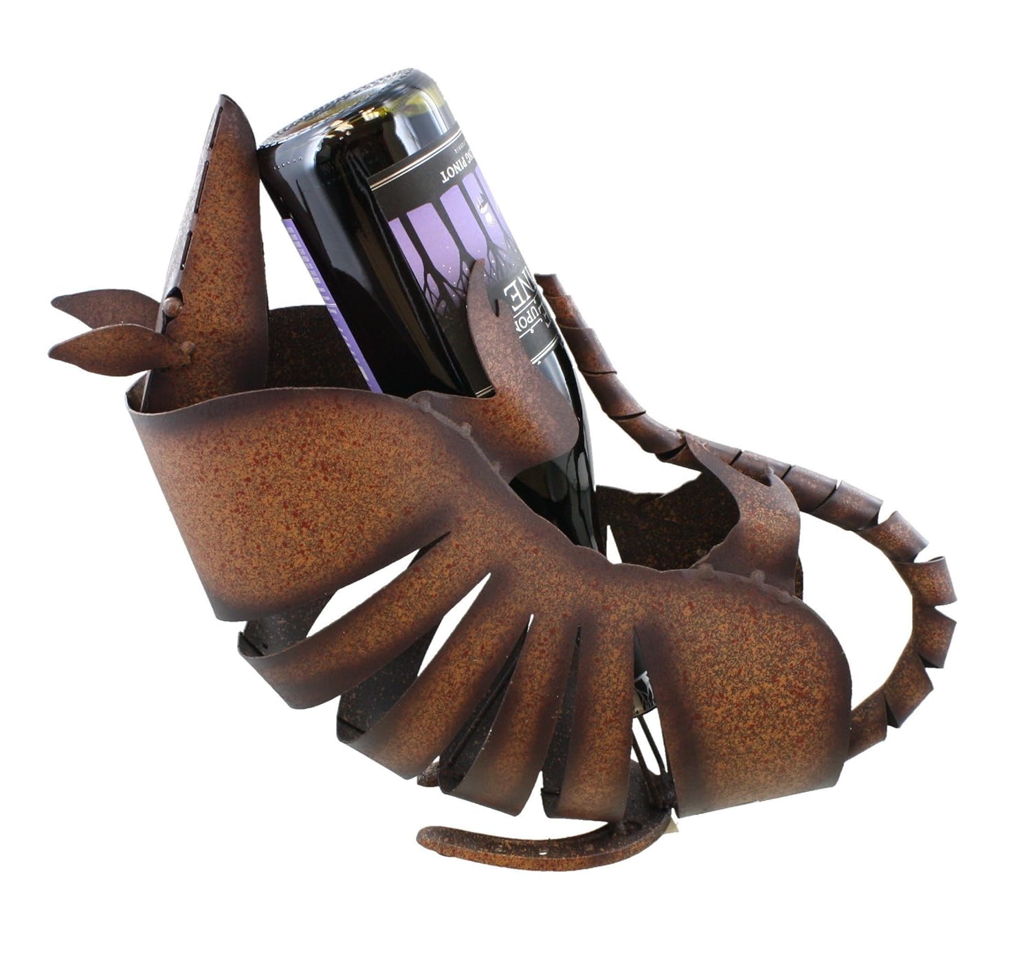 

Large Springy Head - Metal Armadillo Wine Bottle Holder - Welded Western Art Sculpture Figure