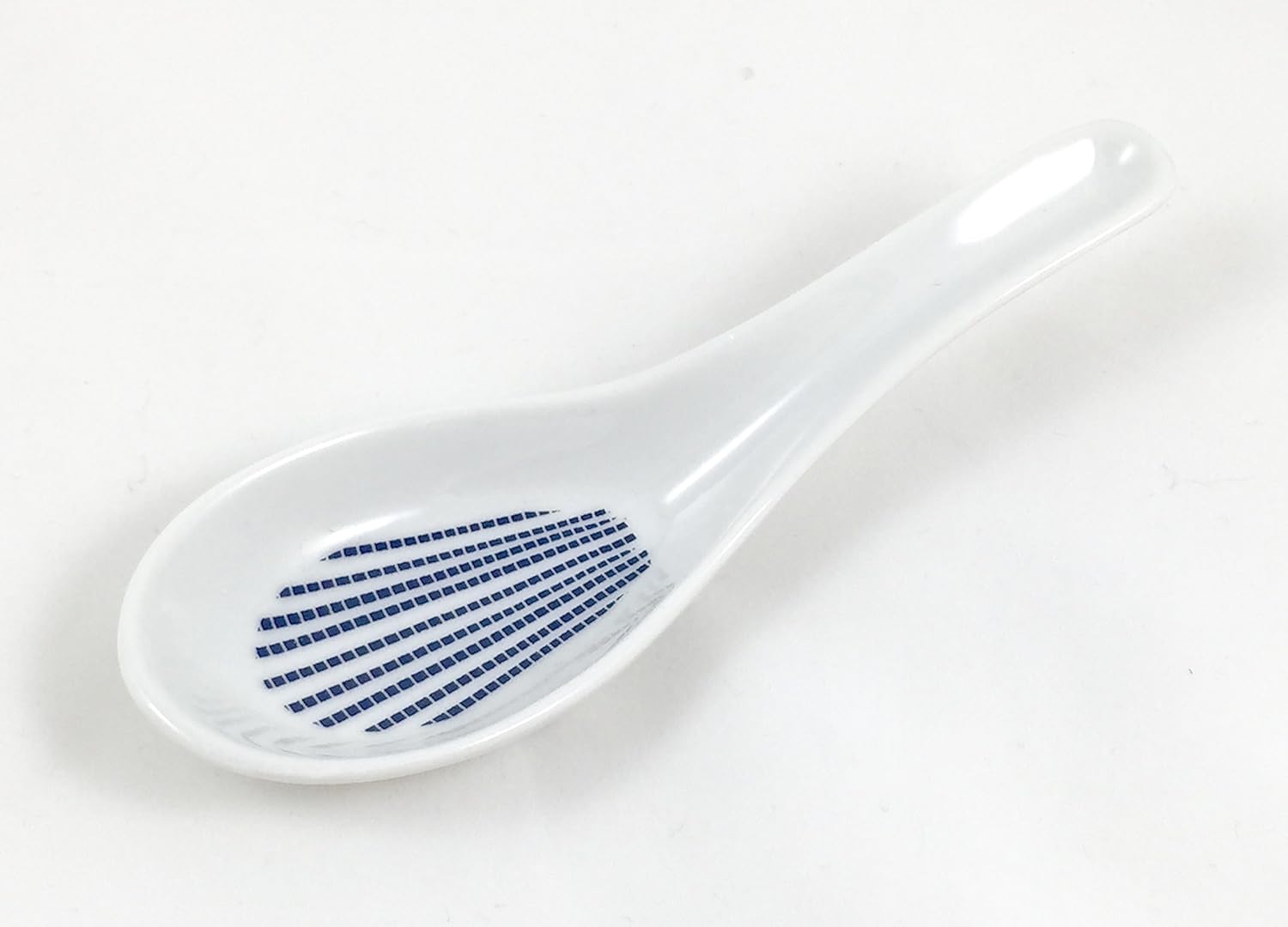 

Japanese Porcelain Soup Spoons with Blue Spoke Design - Set of 4