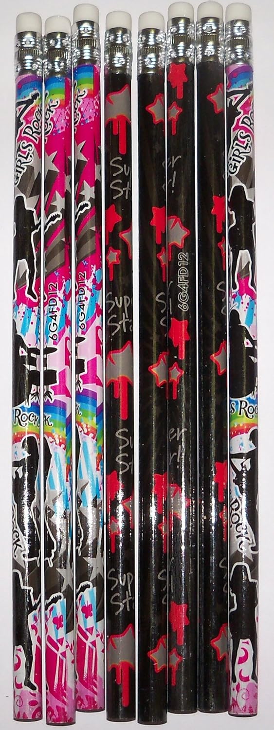 

Fashion Pencil 8 Pack ~ Rock On! (Girls Rock, Super Star)