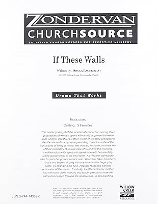 Mother's Day: If These Walls Could Speak (Willow Creek Drama Scripts)