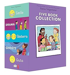 Raina Telgemeier Collection Box Set (Smile, Drama, Sisters, Ghosts, Guts)