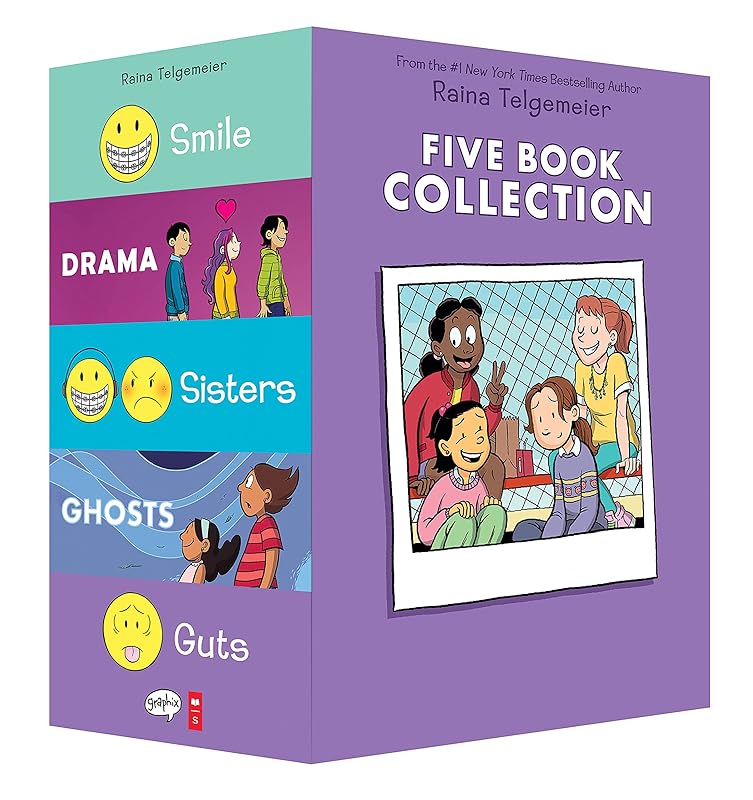Raina Telgemeier Collection Box Set (Smile, Drama, Sisters, Ghosts, Guts) by Raina Telgemeier