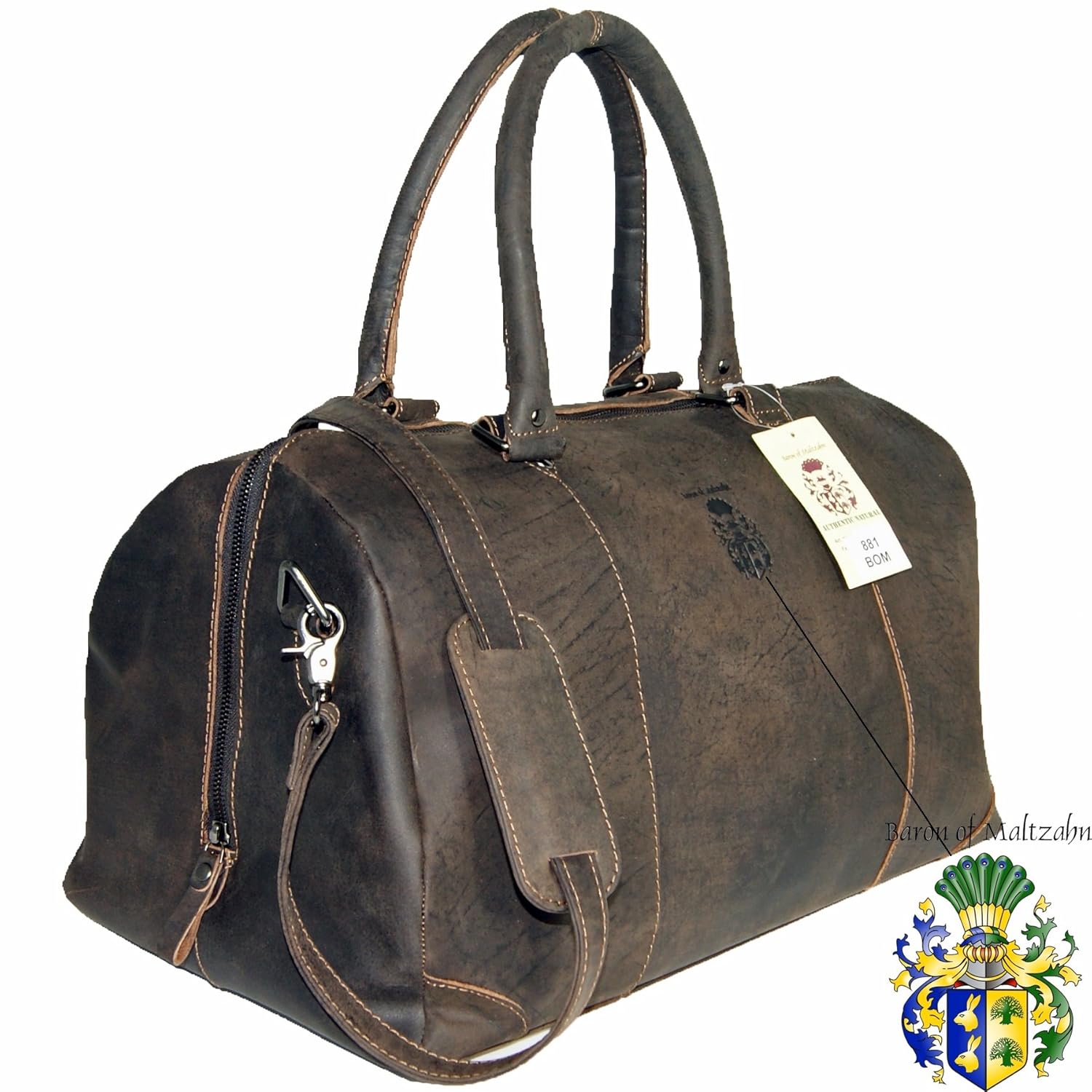 

BARON of MALTZAHN Men's travel bag Sports bag LONDON brown buffalo leather