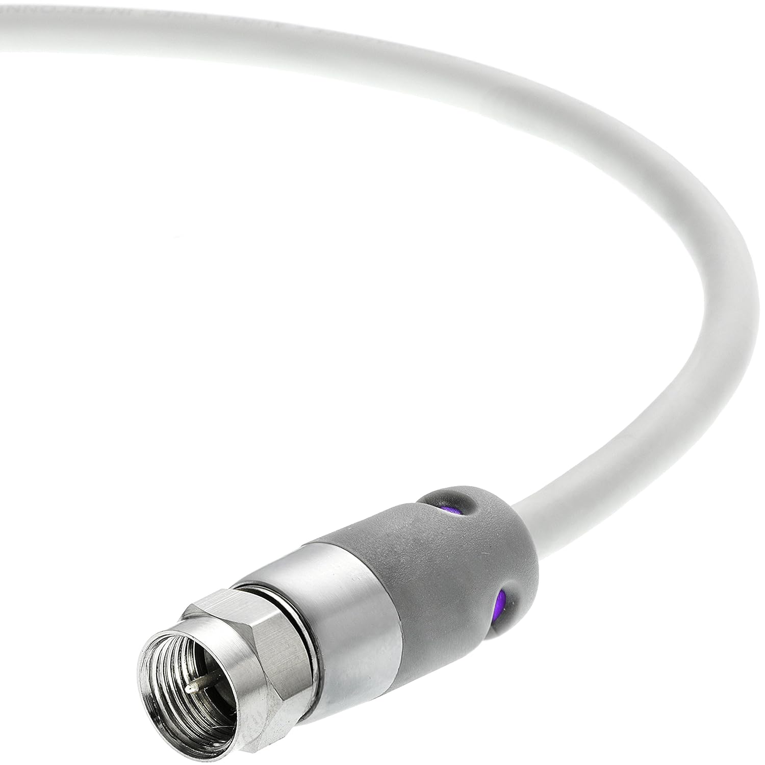 

Coaxial Cable (3 Feet) with F-Male Connectors - Dual Shielded - FLEX Series by Mediabridge - Digital Audio / Video Cable - White