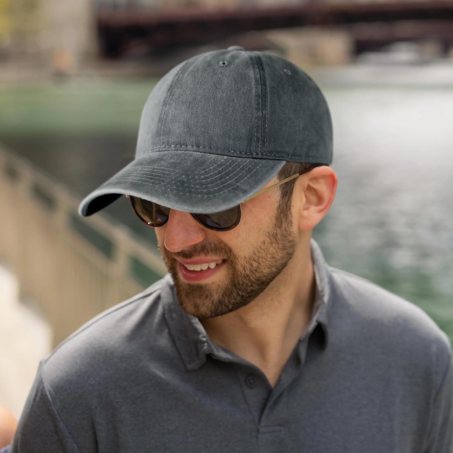Unisex Low Profile Adjustable Washed Cotton Golf Dad Hat, Vintage Soft Top Baseball Cap For Men & Women_voghion.com