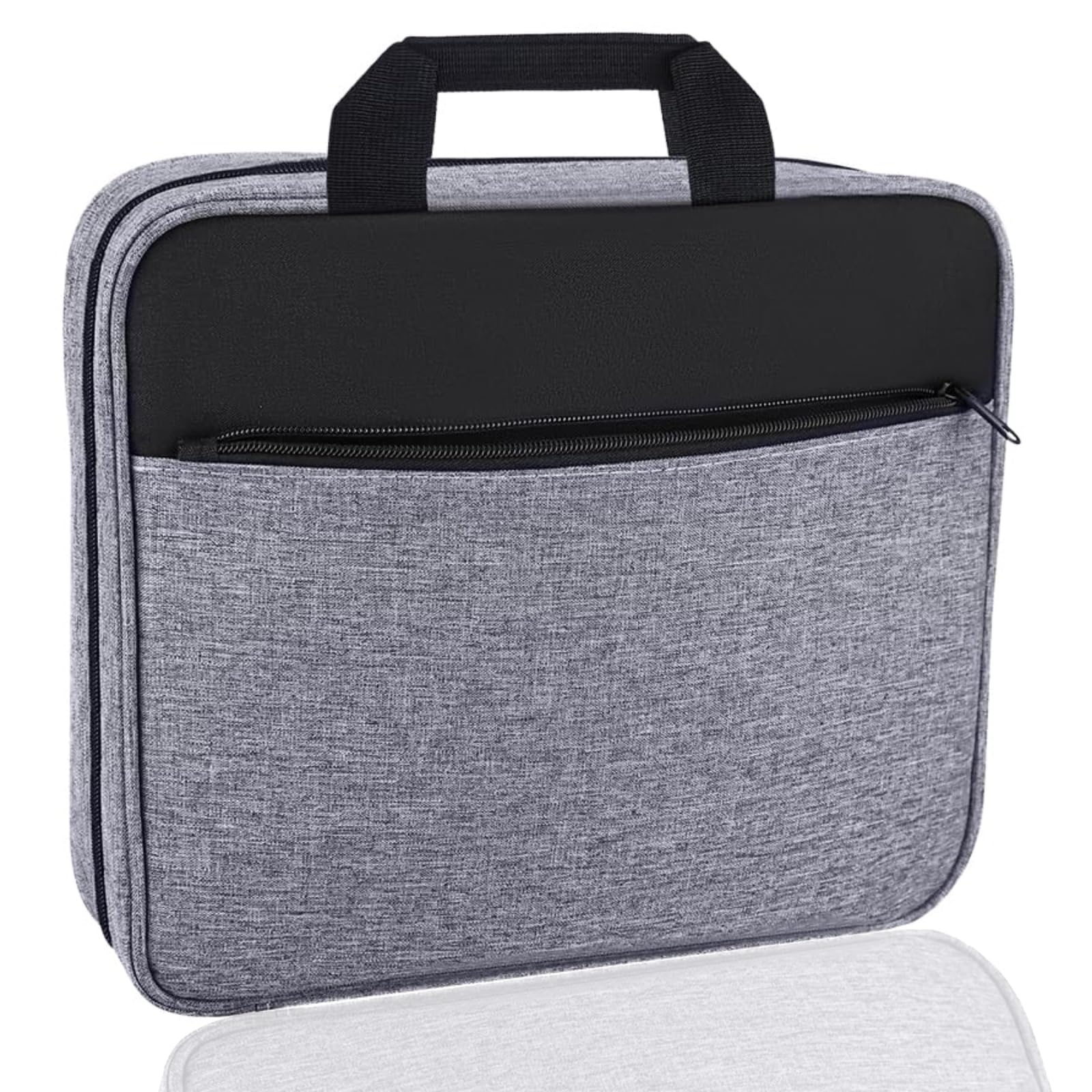 ZKOO Bible Cover with Durable Handle, Scripture Protector with Handle and Zippered Pocket, Christian Prayer Bag for Mother Lady Women Men Bible Study Accessories Supplies(Gray, 13" x 10")