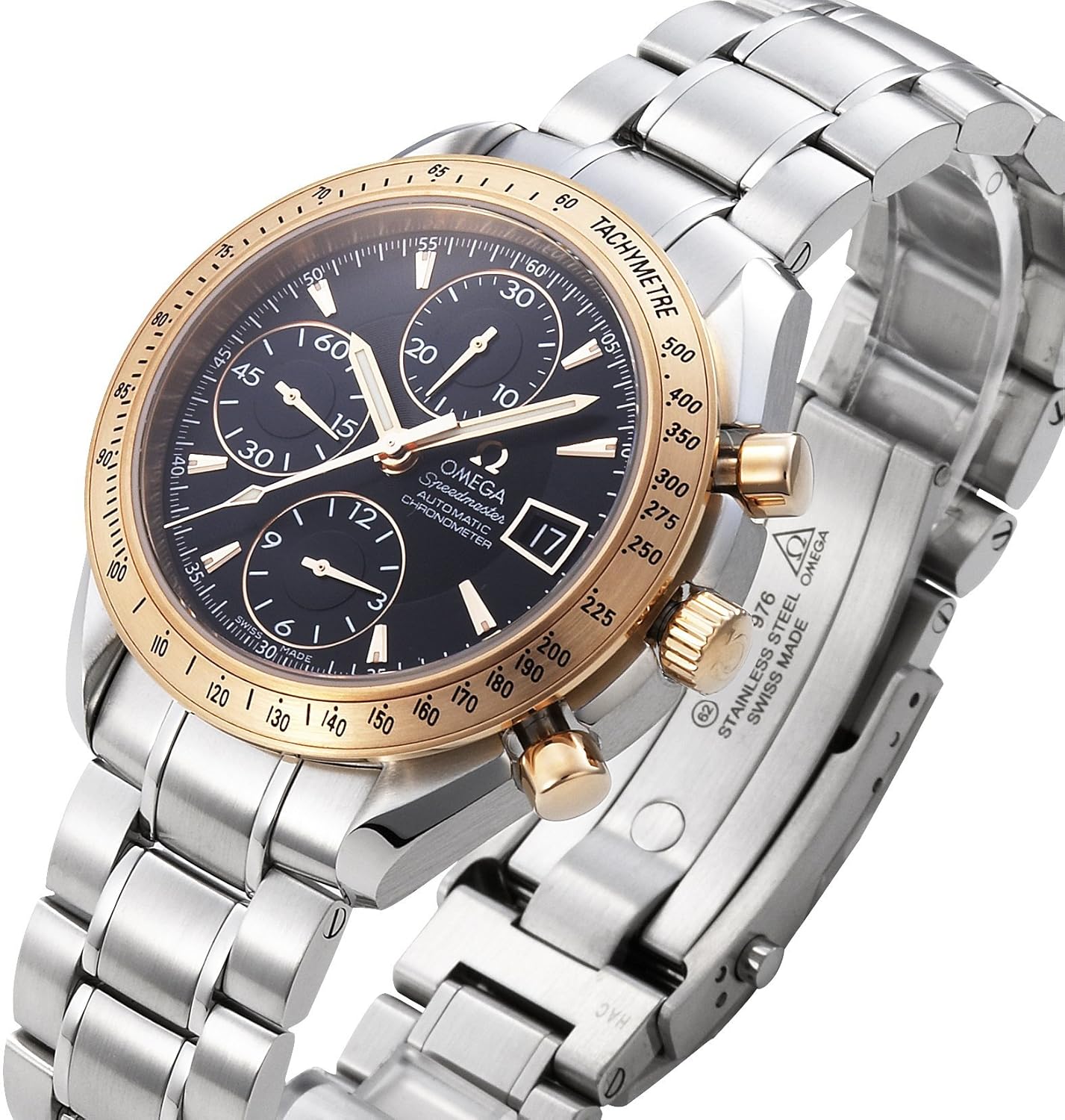 details about new omega speedmaster automatic black dial mens