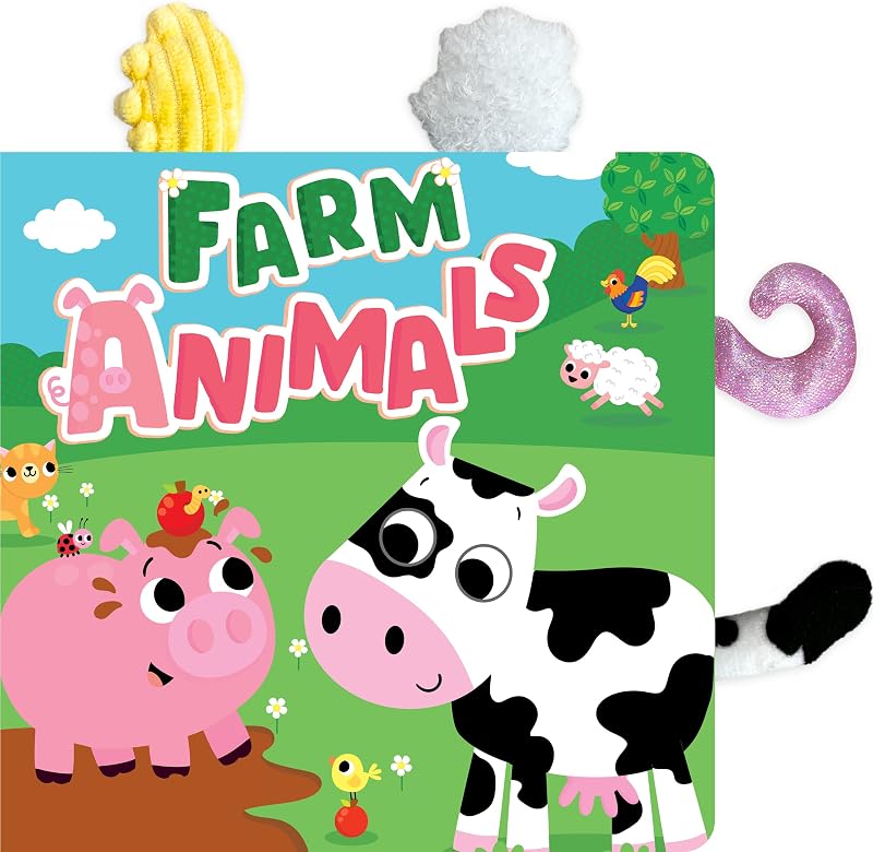 Touch-A-Tail Farm Animals - Children's Sensory Touch and Feel Board Book with Attached Tails by Little Hippo Books