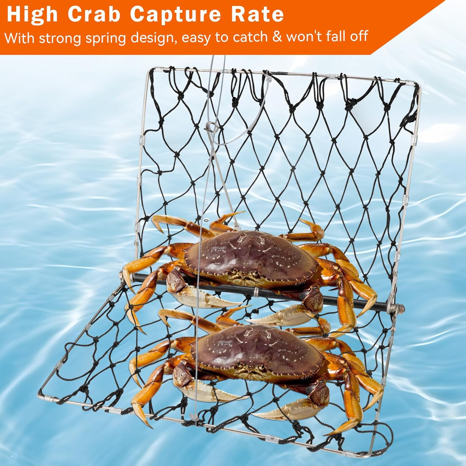 Collapsible Crab Trap Snare Kit Lightweight Castable Crabbing Net Crab Blue  Crab | eBay