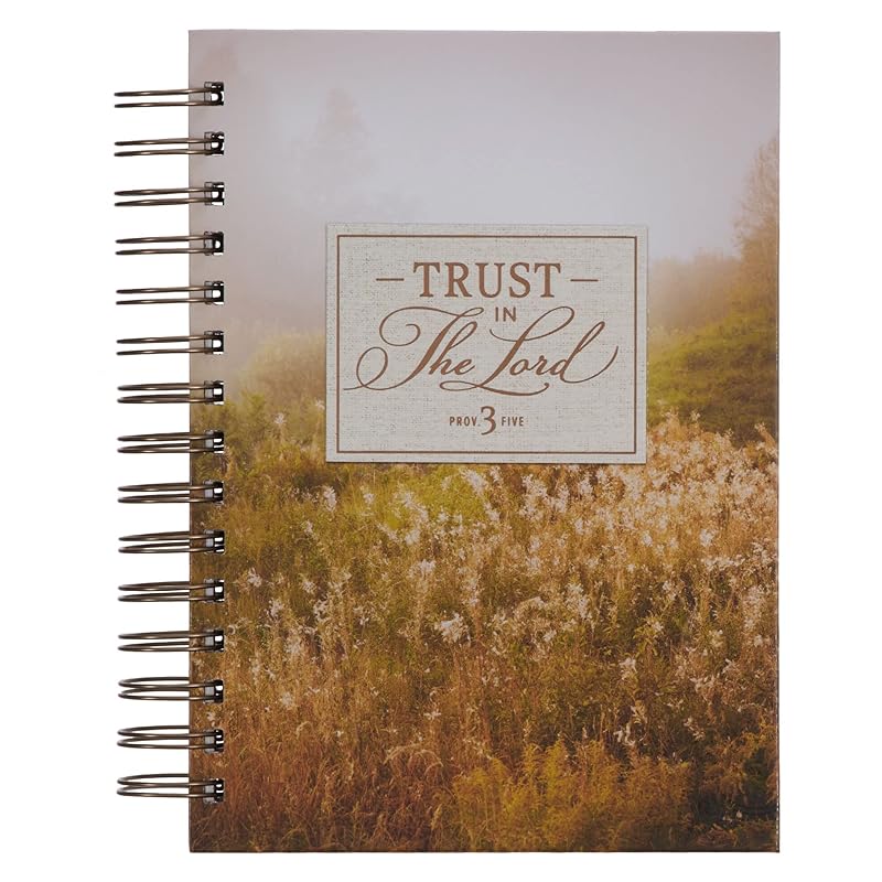 Christian Art Gifts Journal w/Scripture for Women Trust in The Lord Proverbs 3:5 Bible Verse Scenic Warm Gray 192 Ruled Pages, Large Hardcover Notebook, Wire Bound by Christian Art Gifts