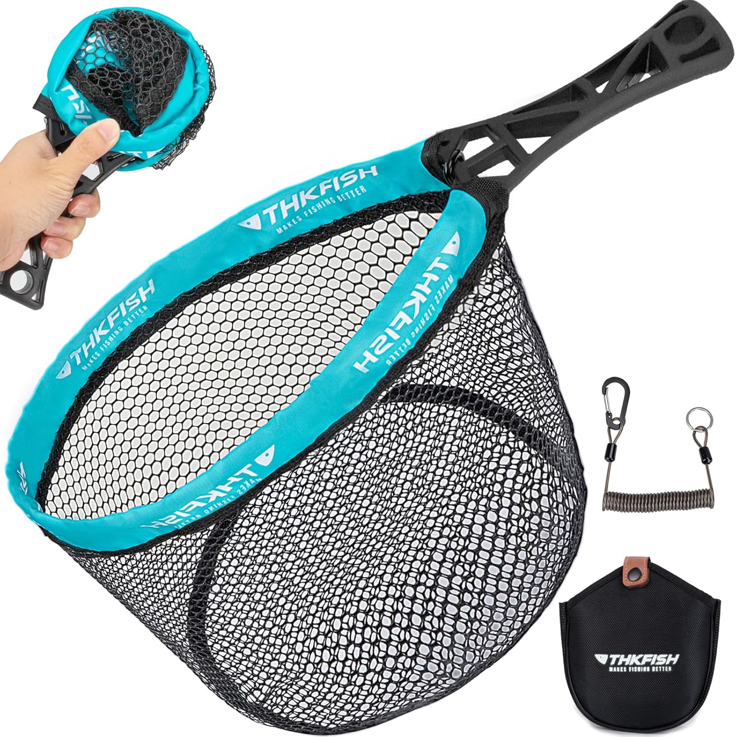 M/L Fly Fishing Landing Net Soft Rubber Mesh Trout Net Catch and Release Net  US | eBay