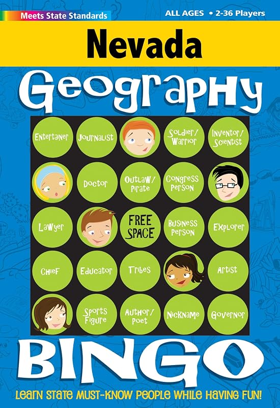 Nevada Geography Bingo Game (Nevada Experience) by Gallopade International