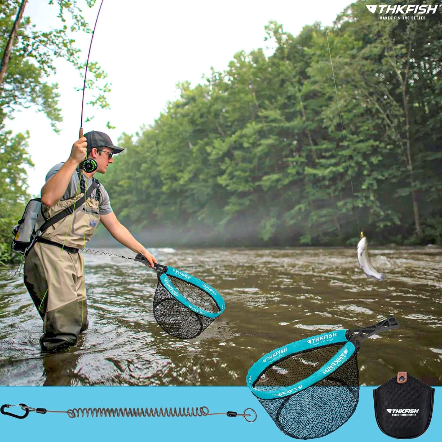 Rudder Fly Fishing Landing Net Rubber Trout Catch and Release Net Light  Weight | eBay