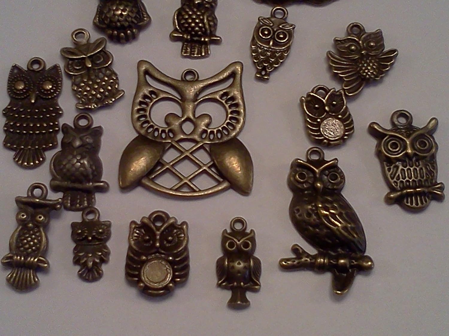 

40pc Owl Charms,pendants, Antique Bronze