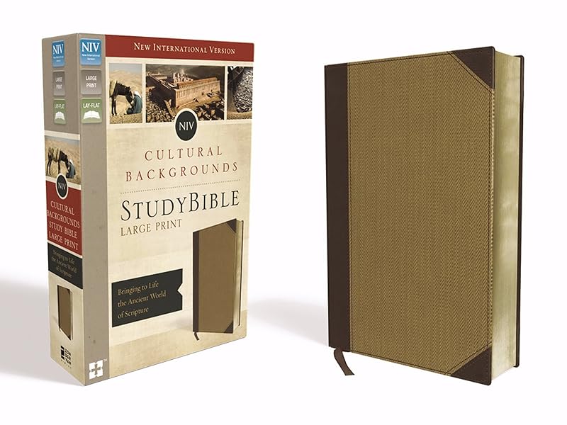NIV, Cultural Backgrounds Study Bible, Large Print, Leathersoft, Tan, Red Letter Edition: Bringing to Life the Ancient World of Scripture by Zondervan