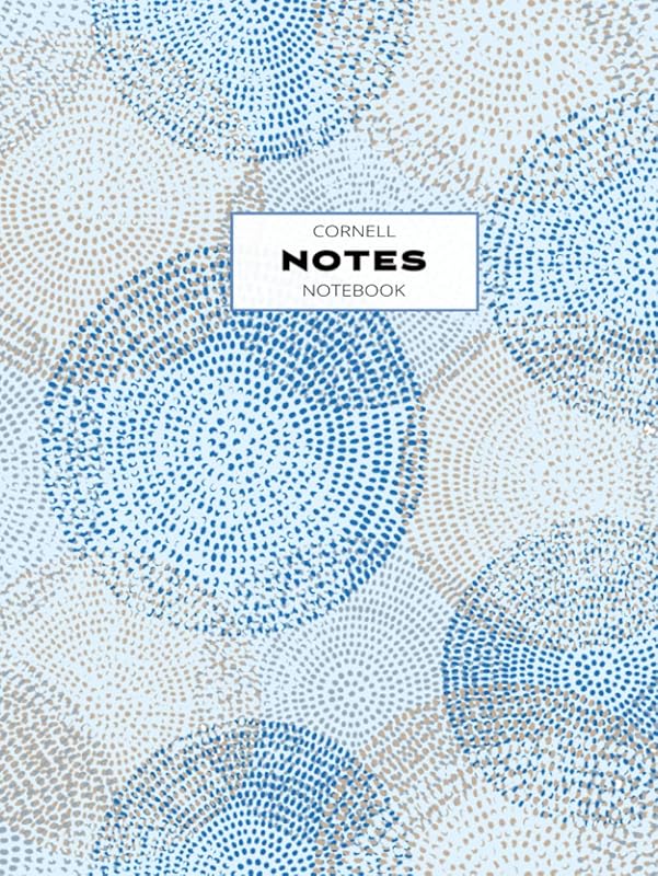 Cornell Notes Notebook: Note Taking with Graph Paper Quad Grid, Index and Numbered Pages, Blue Circles by Enchanted Willow
