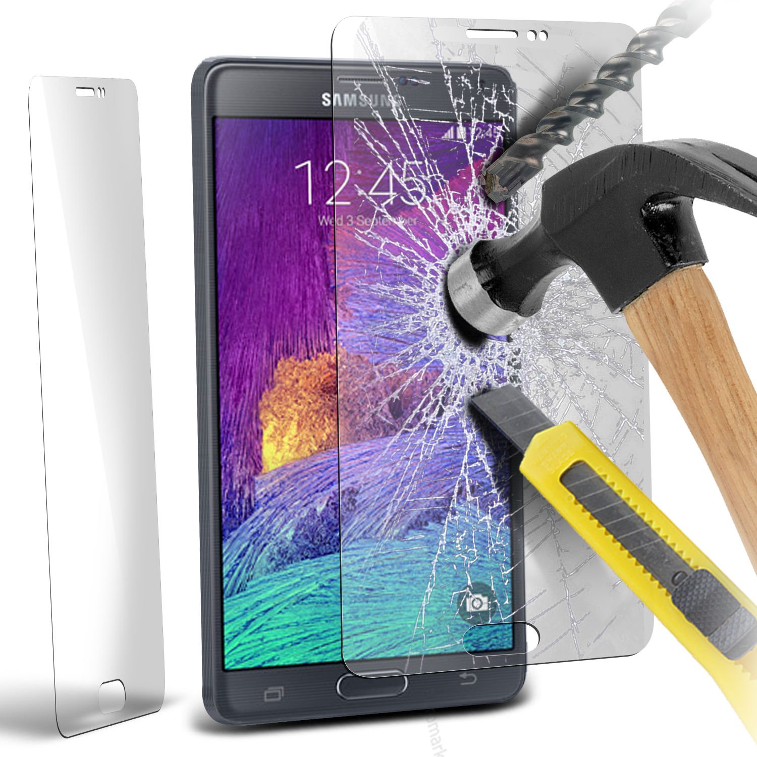 

Fone-Case Brand New Luxury Tempered Glass Crystal Clear LCD Screen Protectors Packs With Polishing Cloth & Application Card