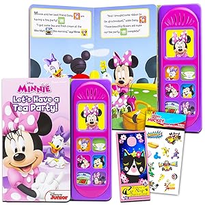 Disney Minnie Mouse Read Along Sound Book - Tea Time Minnie Mouse Book Set Bundle with Minnie Interactive Storybook with Sound Buttons, Stickers, More (Disney Books for Kids)