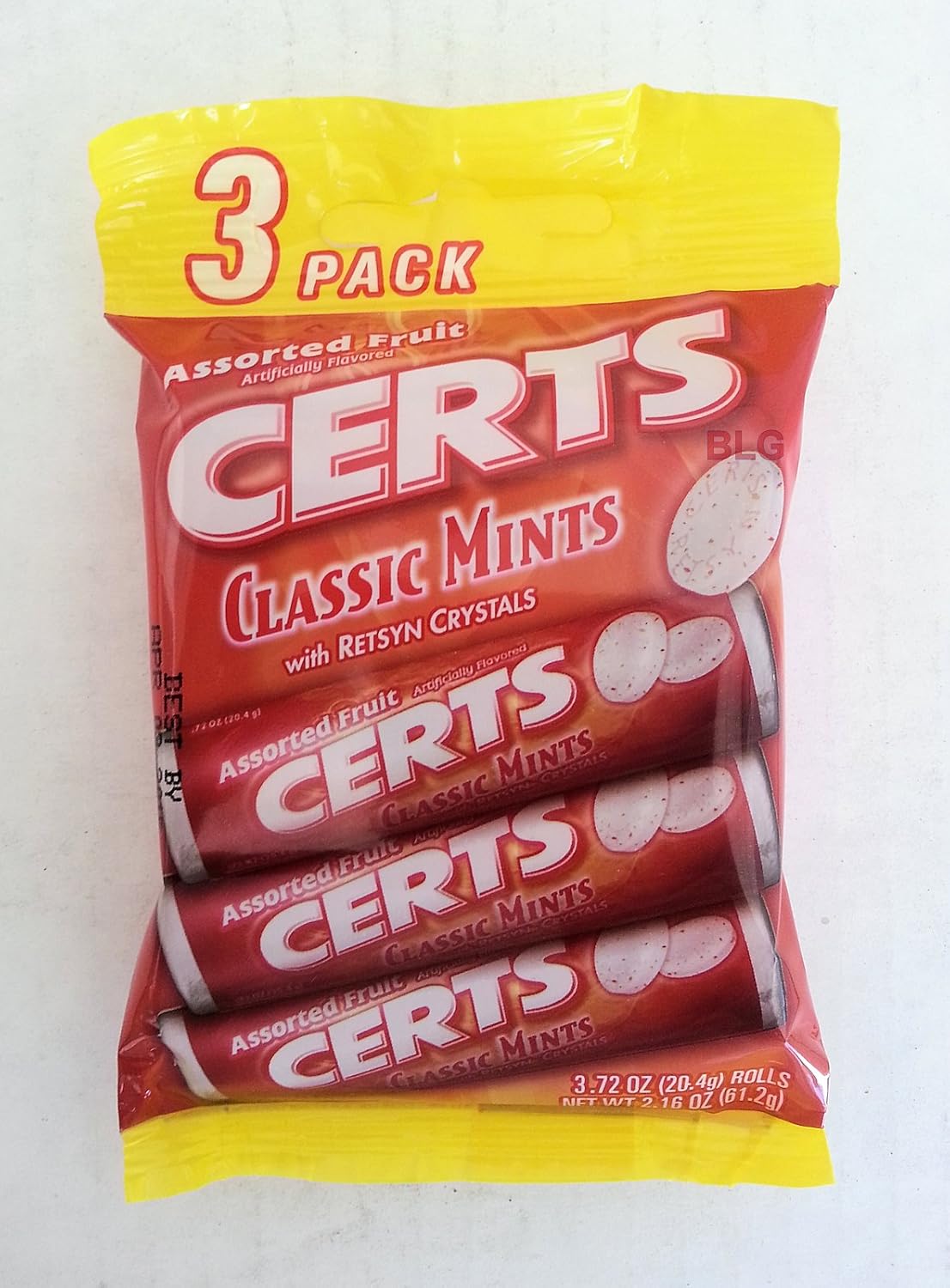 

CERTS Classic Mints Assorted Fruit Flavor.. (12 Bags ~ 36 Rolls)... HPVagr