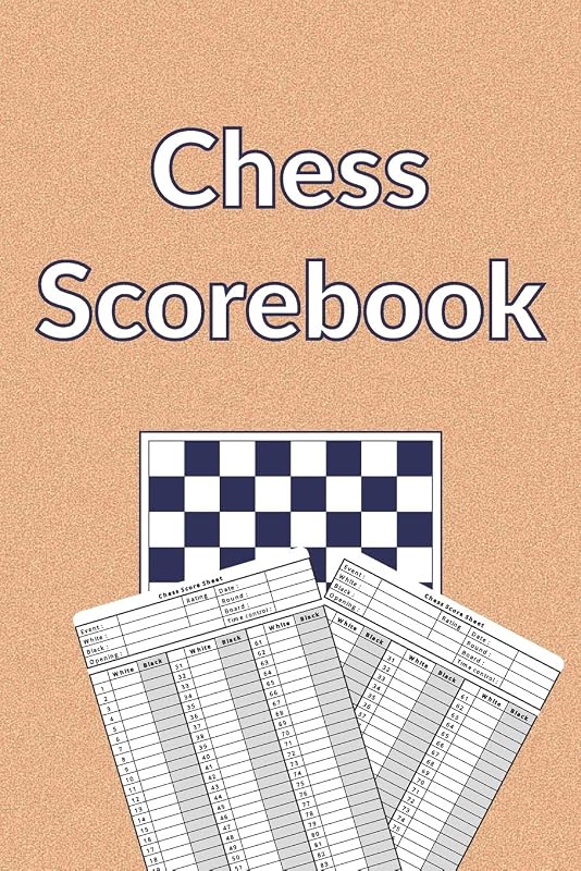 Chess Scorebook: 100 Chess Score Sheets | 90 moves per sheet | Chess Record Book | Chess Improvement Book | Gift for Chess Players by Chess Scorebooks House