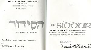 Siddur: Friday Eve Service (Artscroll Mesorah Series) (English and Hebrew Edition) by Nosson Scherman