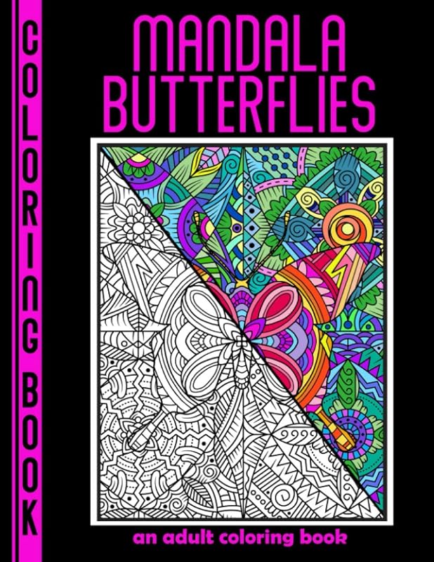 Mandala Butterflies: An Adult Coloring Book by SlamTango LLC