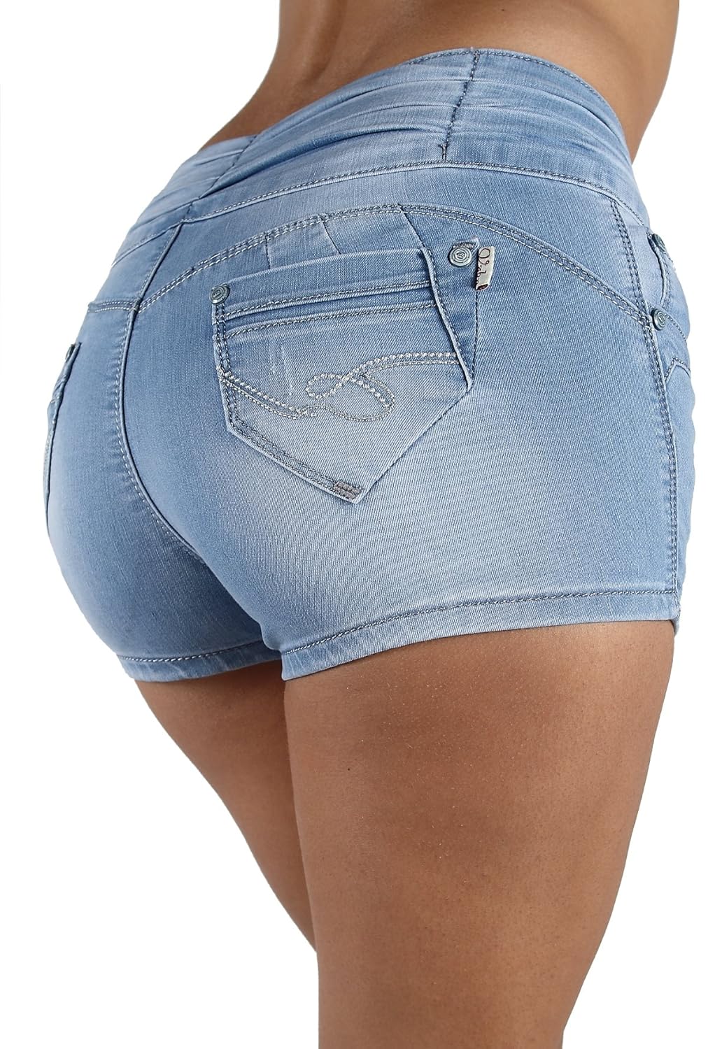 

VZBN Jeans Women's High Rise Colombian Stretch Denim Butt Lift Shorts